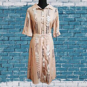 ⭐️3for$20 Pink Button Up Belted Pocket Dress L